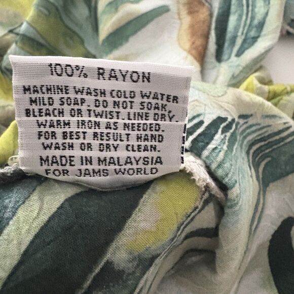 Jams World Shirt XL Green Spring Breeze Tropical Hawaiian Palm Beach Party - Picture 7 of 14